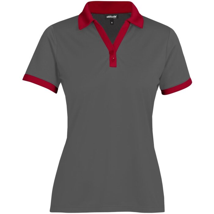 Ladies Bridgewater Golf Shirt - Red - Image 2