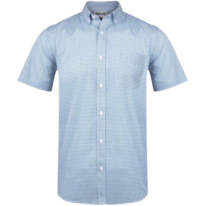 Mens Short Sleeve Edinburgh Shirt - Blue - Image 2