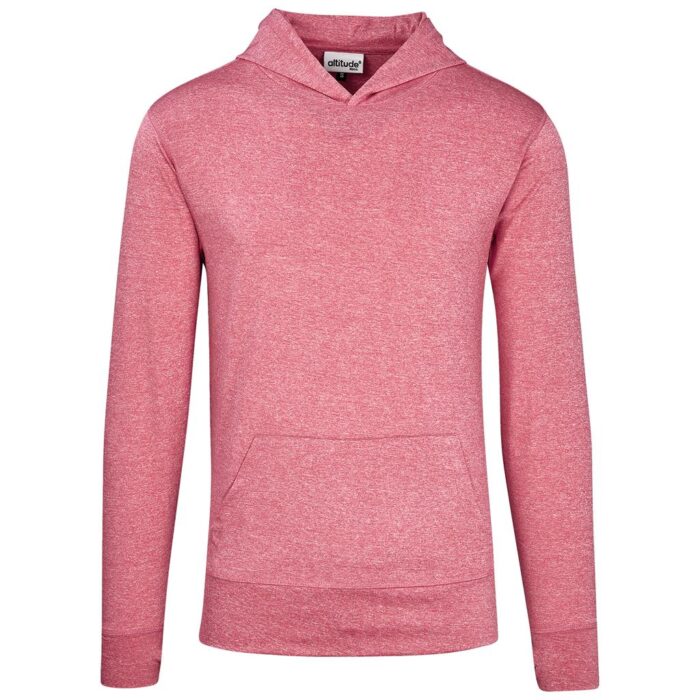 Mens Fitness Lightweight Hooded Sweater - Red - Image 2