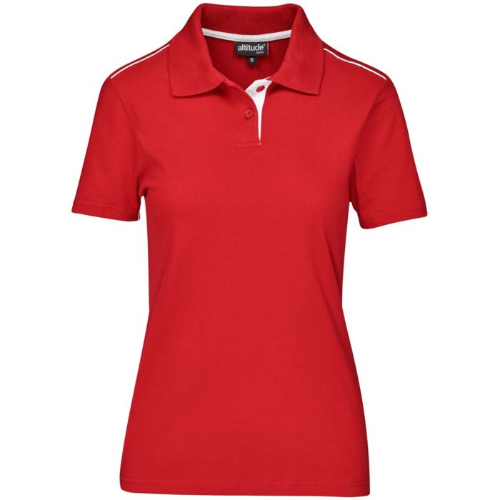 Ladies Galway Golf Shirt - Red - Image 2