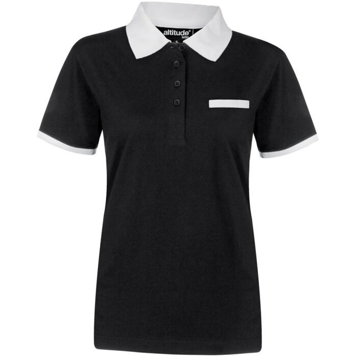 Ladies Caliber Golf Shirt - Black - Image 2