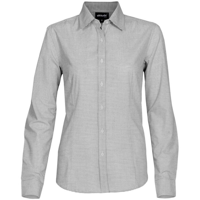 Ladies Long Sleeve Earl Shirt - Grey - Image 2