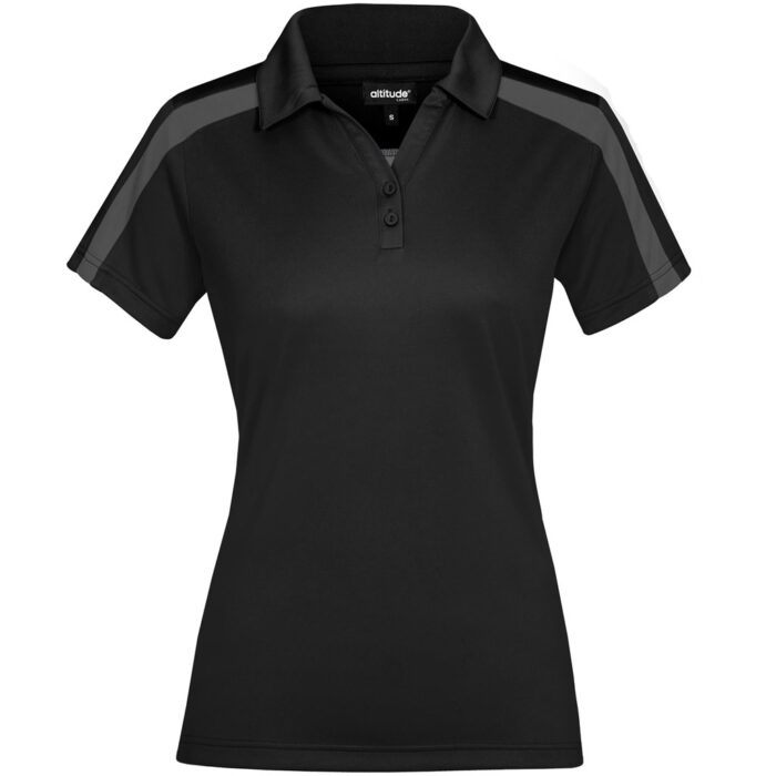 Ladies Nautilus Golf Shirt - Black - Image 2