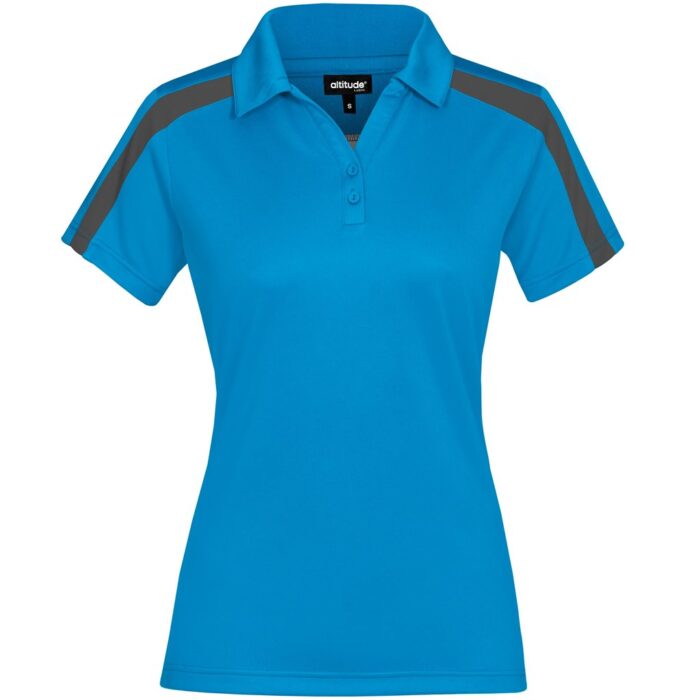 Ladies Nautilus Golf Shirt - Cyan - Image 2
