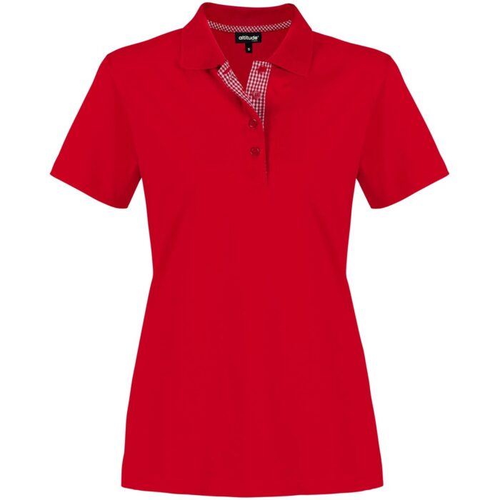 Ladies New York Golf Shirt - Red - Image 2