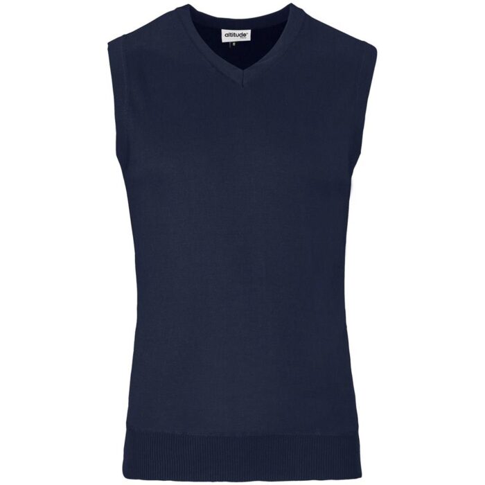 Mens Sleeveless Peru V-Neck Jersey - Navy - Image 2