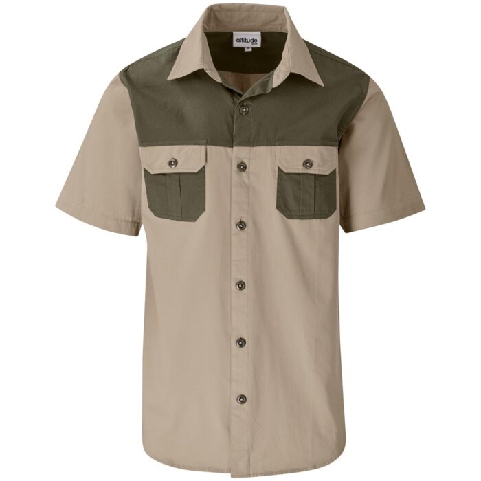 Mens Short Sleeve Serengeti 2-Tone Bush Shirt - Image 6