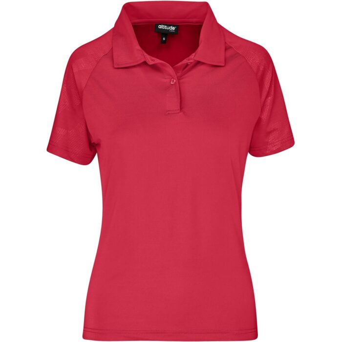 Ladies Santorini Golf Shirt - Red - Image 2