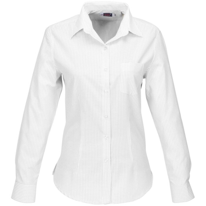 Ladies Long Sleeve Huntington Shirt - White Black - Image 2