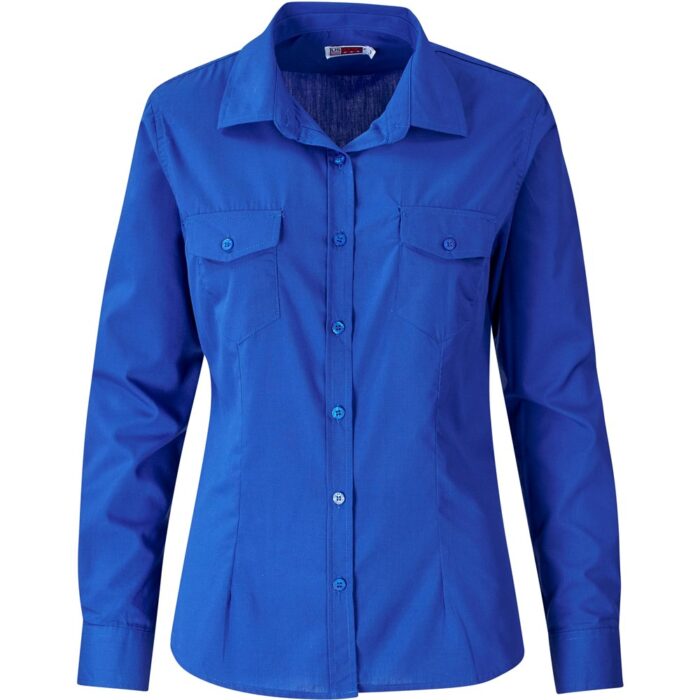 Ladies Long Sleeve Kensington Shirt - Royal Blue - Image 2