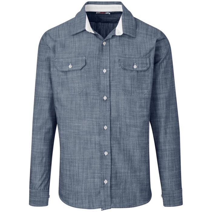 Mens Long Sleeve Windsor Shirt - Navy - Image 2