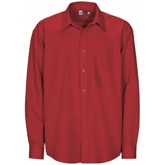 Mens Long Sleeve Washington Shirt - Red - Image 2
