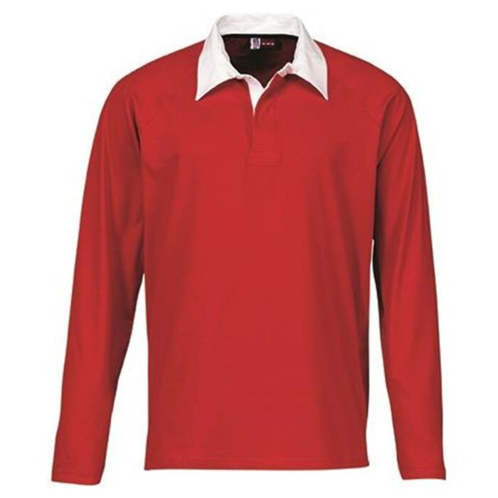 Mens Long Sleeve Brisbane Golf Shirt - Red - Image 2