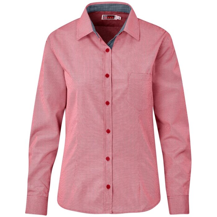 Ladies Long Sleeve Coventry Shirt - Red - Image 2