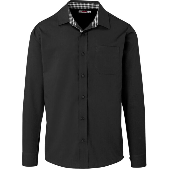 Mens Long Sleeve Warrington Shirt - Black - Image 2