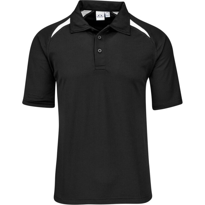 Mens Splice Golf Shirt - Black White - Image 2