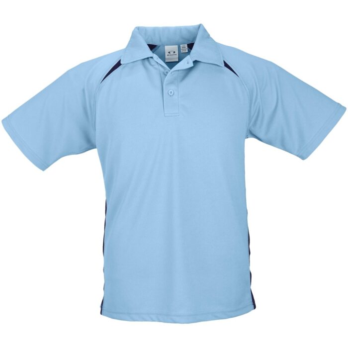 Mens Splice Golf Shirt - Light Blue - Image 2