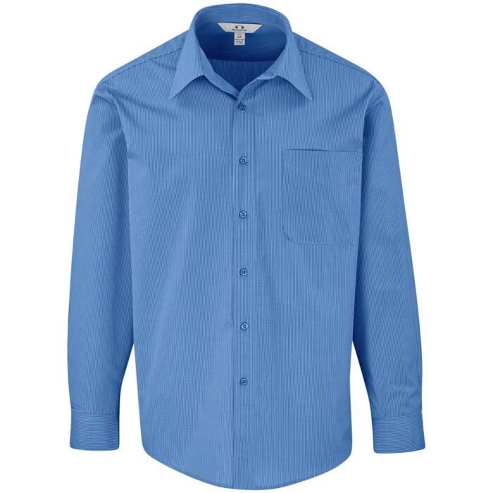 Mens Long Sleeve Micro Check Shirt - Image 3