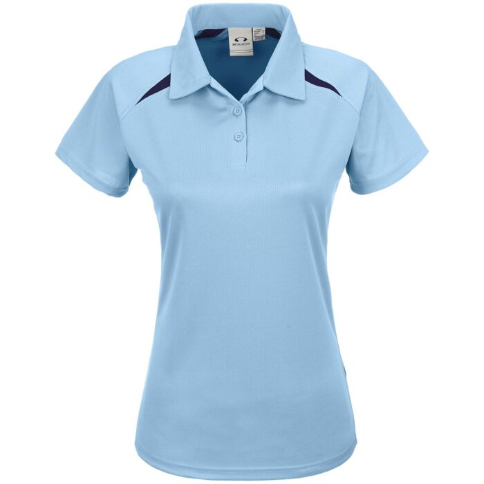 Ladies Splice Golf Shirt - Light Blue - Image 2