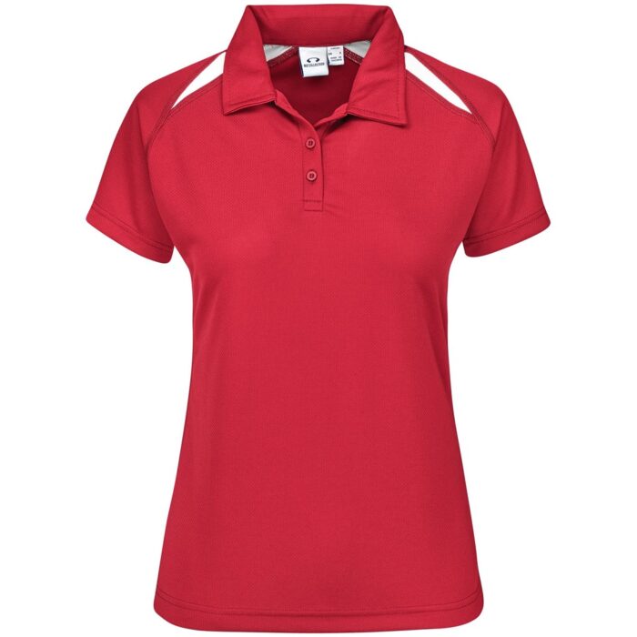 Ladies Splice Golf Shirt - Red - Image 2