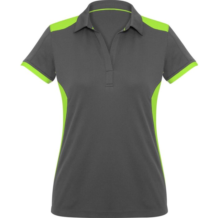 Ladies Rival Golf Shirt - Grey Lime - Image 2