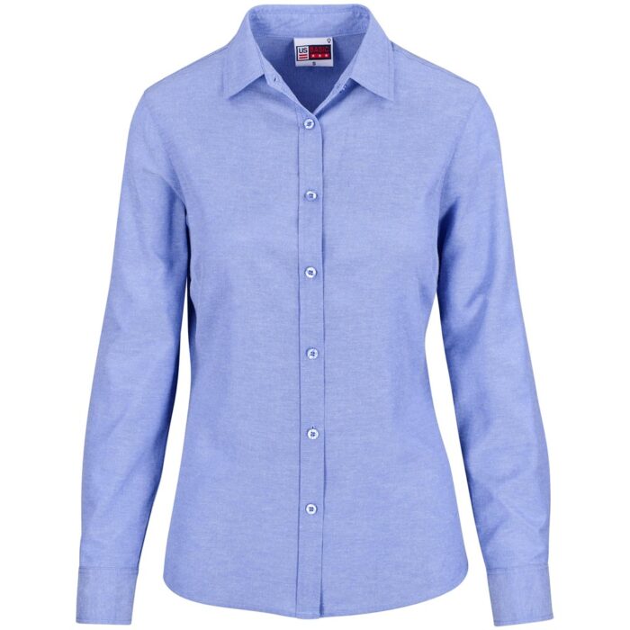 Ladies Long Sleeve Oxford Shirt - Image 2