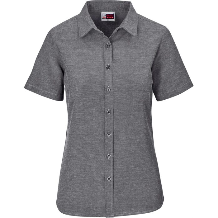 Ladies Short Sleeve Oxford Shirt - Image 4