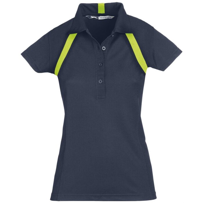 Ladies Jebel Golf Shirt - Navy Lime - Image 2