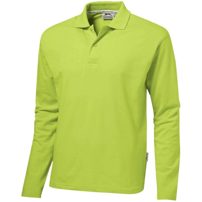 Mens Long Sleeve Zenith Golf Shirt - Lime - Image 2