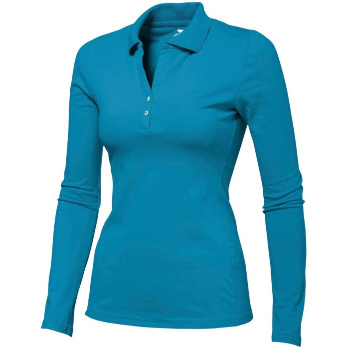 Ladies Long Sleeve Zenith Golf Shirt - Aqua - Image 2