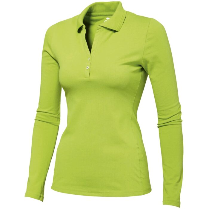 Ladies Long Sleeve Zenith Golf Shirt - Lime - Image 2