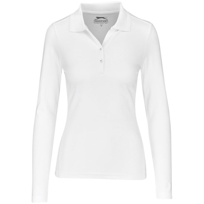 Ladies Long Sleeve Zenith Golf Shirt - White - Image 2