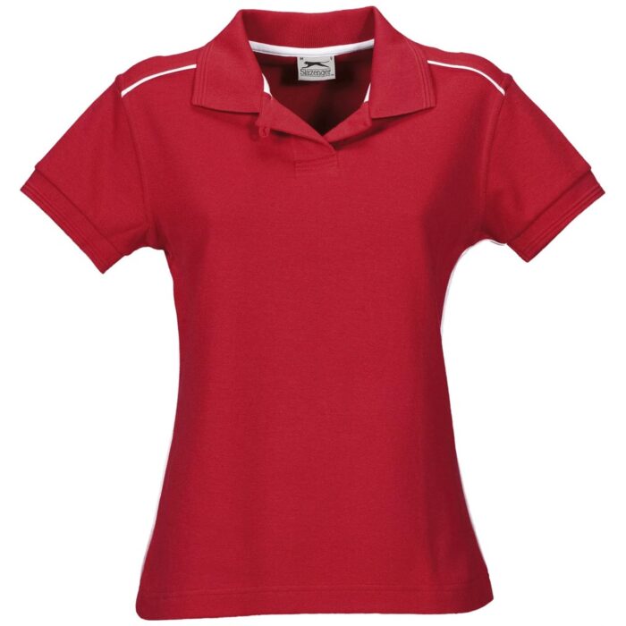 Ladies Backhand Golf Shirt - Red - Image 2