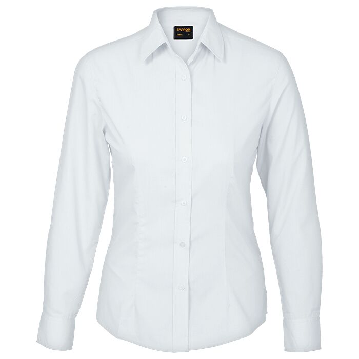 Basic Poly Cotton Blouse Long Sleeve Ladies - Image 4