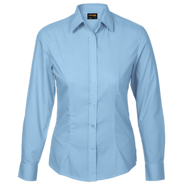 Basic Poly Cotton Blouse Long Sleeve Ladies - Image 6