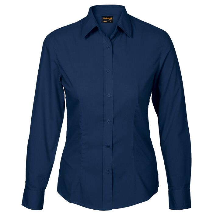 Basic Poly Cotton Blouse Long Sleeve Ladies - Image 7