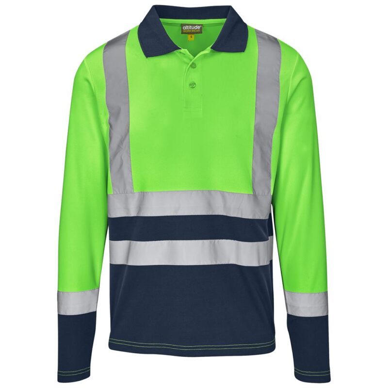 Long Sleeve Surveyor Two-Tone Hi-Viz Golf Shirt - Image 4
